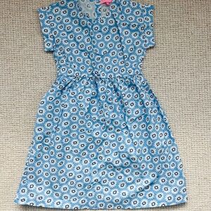 Bisby Girls Blue Flower Cinch Waist Dress NWOT (8)